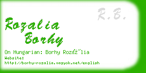 rozalia borhy business card